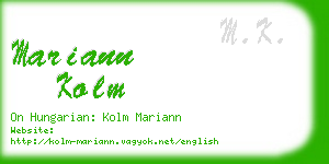 mariann kolm business card